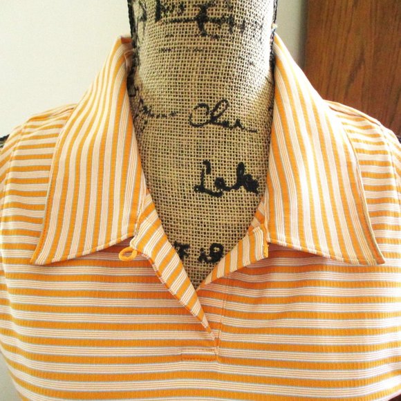 Adidas Golf ClimaCool Womens Tank Top, Orange &White Stripes Sleeveless, Size M - Picture 3 of 10